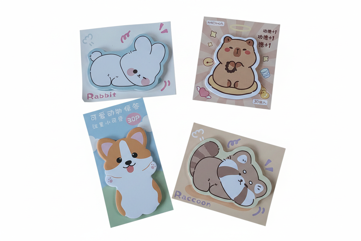 Kawaii Animal Sticky Notes Pouch