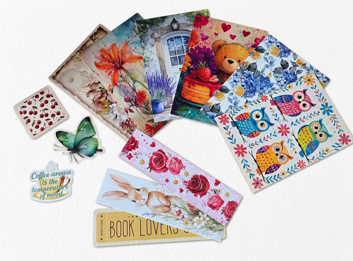 The Post Bundle — Postcards, Bookmarks & Stickers