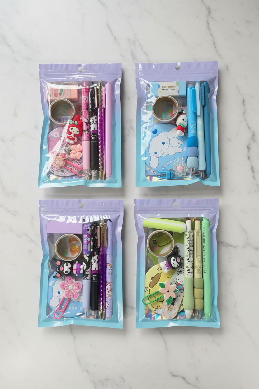 Six kawaii pouches