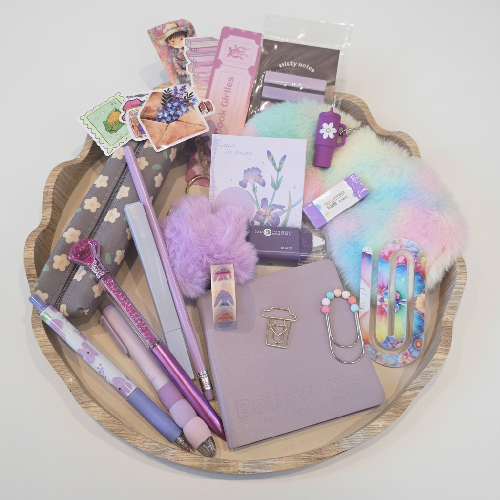 Stationery Flatlay - Overhead